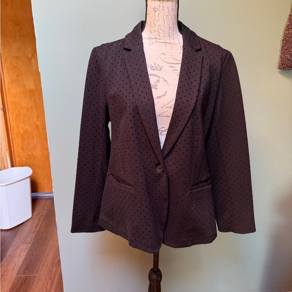 Old Navy Black Polka Dot Blazer
